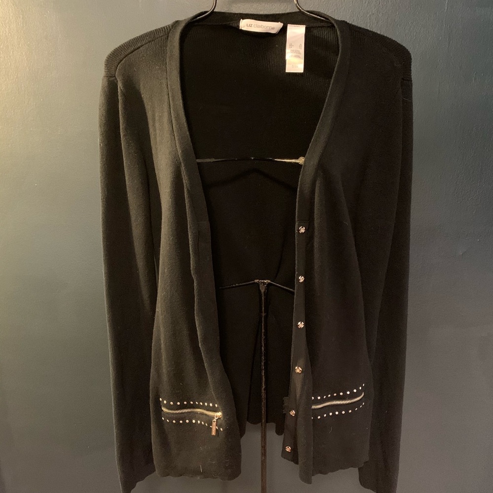 Liz Claiborne Snap Cardigan with Studs